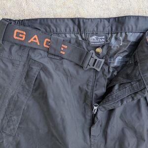 Black Cargo Pants with Orange Belt